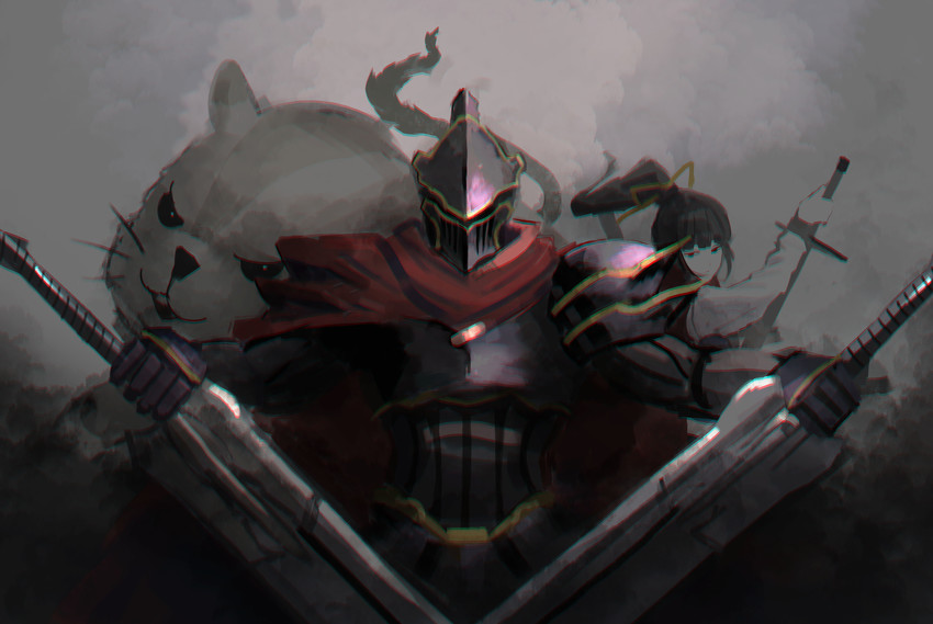 ainz ooal gown, narberal gamma, nabe, momon, and hamsuke (overlord) drawn by kodai3223
