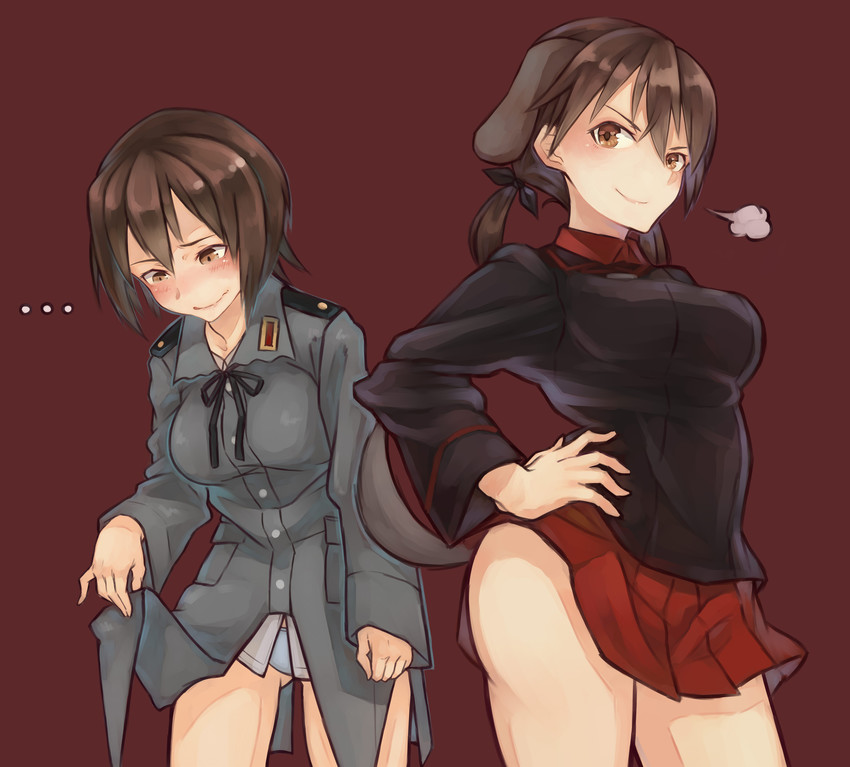 nishizumi maho and gertrud barkhorn (girls und panzer and 2 more) drawn by jinguuji_(jinguji443)
