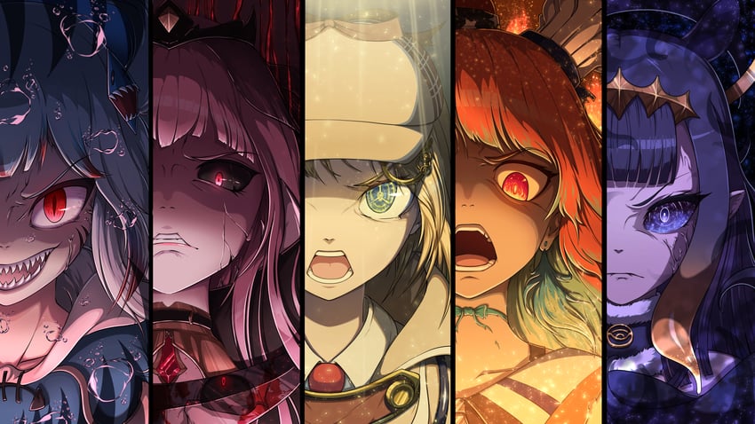 gawr gura, mori calliope, ninomae ina'nis, takanashi kiara, and watson amelia (hololive and 2 more) drawn by dongle_e