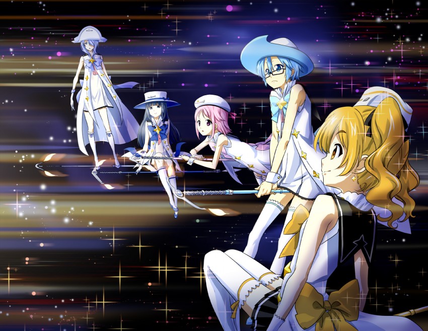 subaru, hikaru, itsuki, pleiadean, aoi, and 1 more (houkago no pleiades) drawn by tomoyo_(tmy)