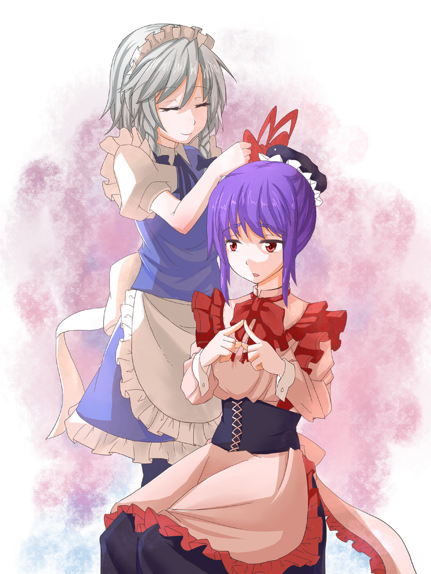 izayoi sakuya and nagae iku (touhou) drawn by nechio