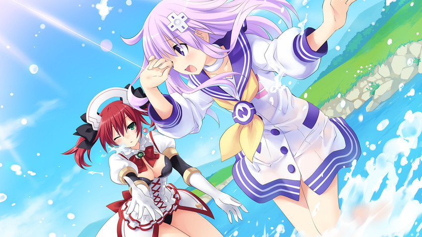 nepgear and cave (neptune and 1 more) drawn by tsunako