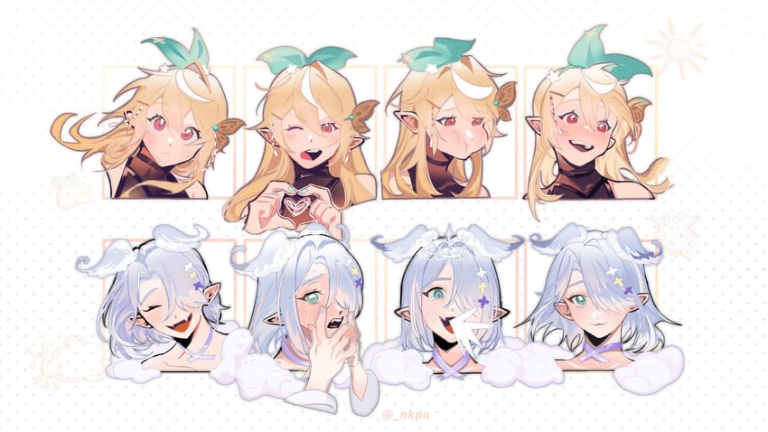 elira pendora and pomu rainpuff (nijisanji and 1 more) drawn by nkpa