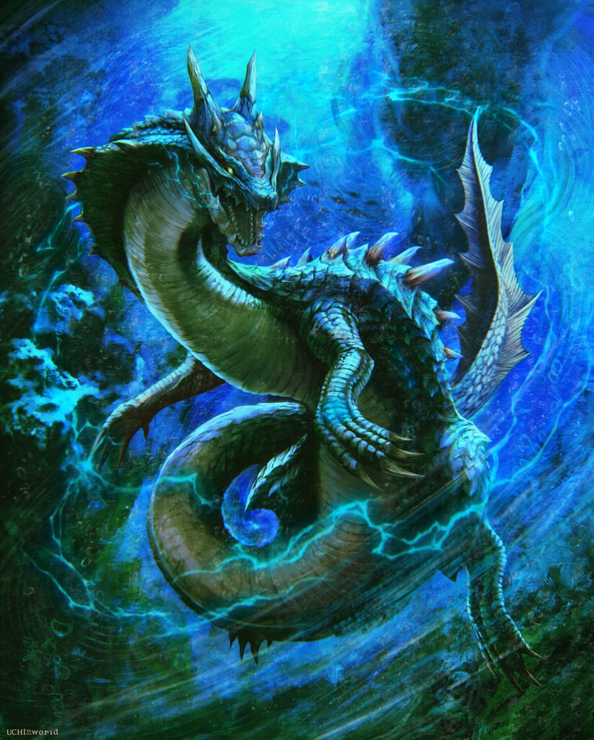 lagiacrus (monster hunter and 1 more) drawn by uchi_vs_the_world
