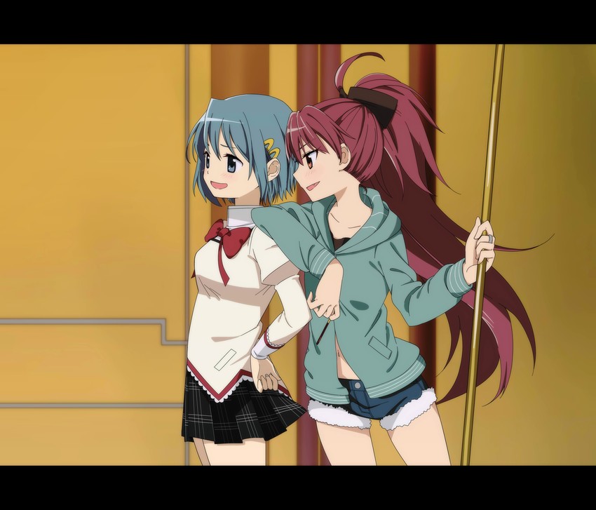 miki sayaka and sakura kyoko (mahou shoujo madoka magica) drawn by fuyuneko