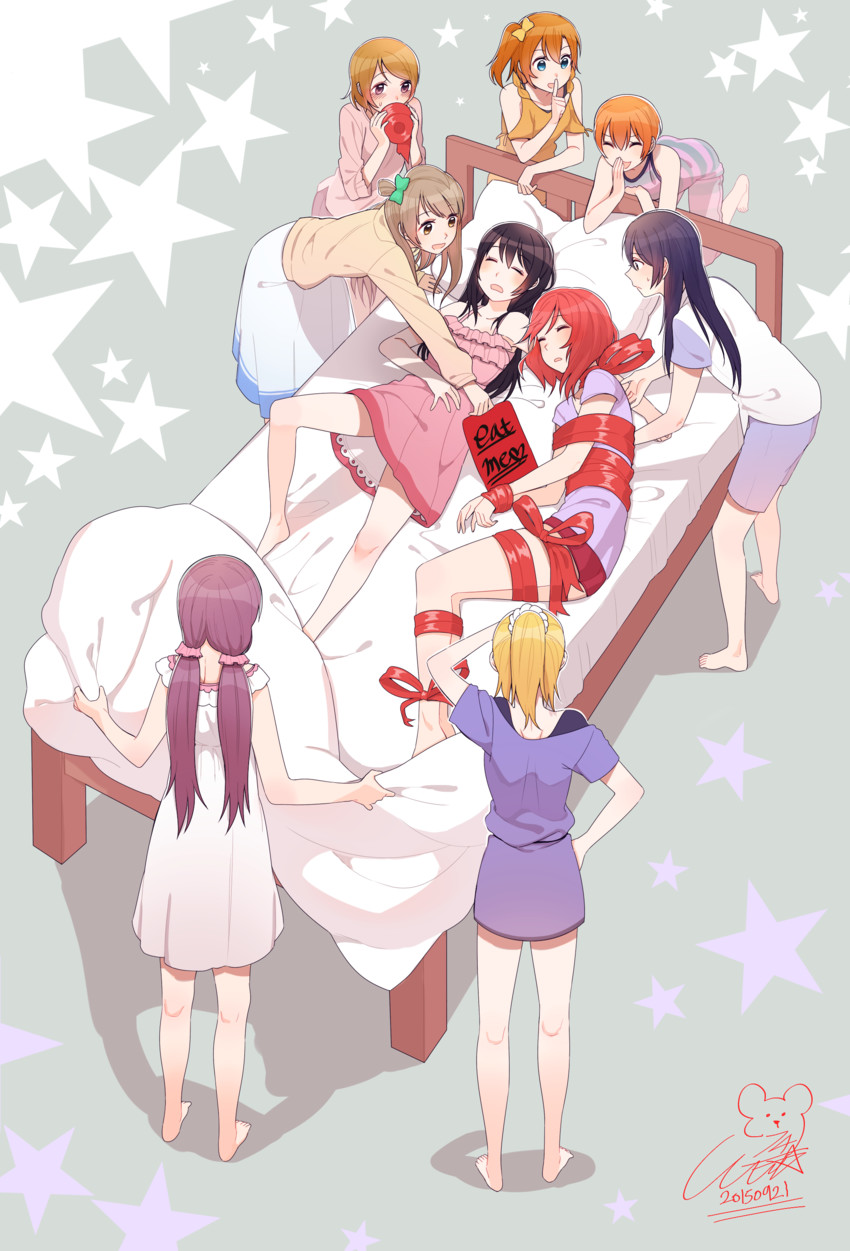nishikino maki, tojo nozomi, sonoda umi, yazawa nico, ayase eli, and 4 more (love live! and 1 more) drawn by 14_(vision5032)