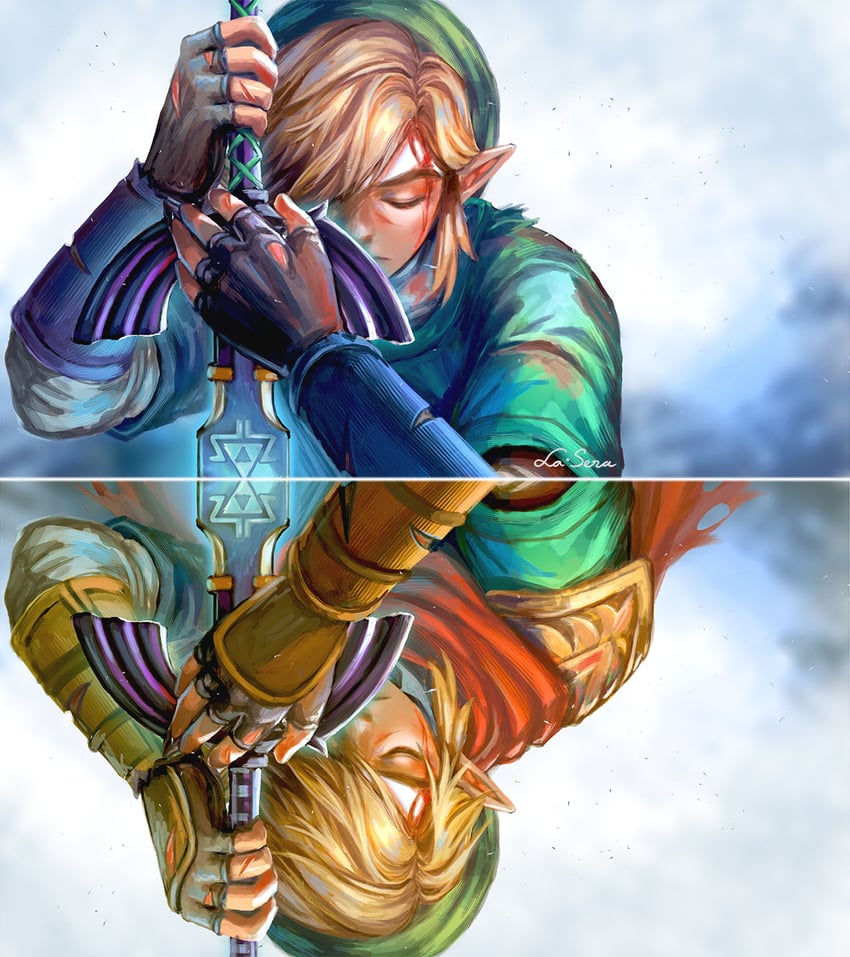 link (the legend of zelda and 1 more) drawn by la-sera
