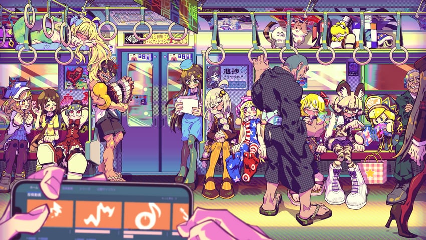 rumia, miyako yoshika, clownpiece, kizuna akari, matikane tannhauser, and 16 more (touhou and 17 more) drawn by dedeen
