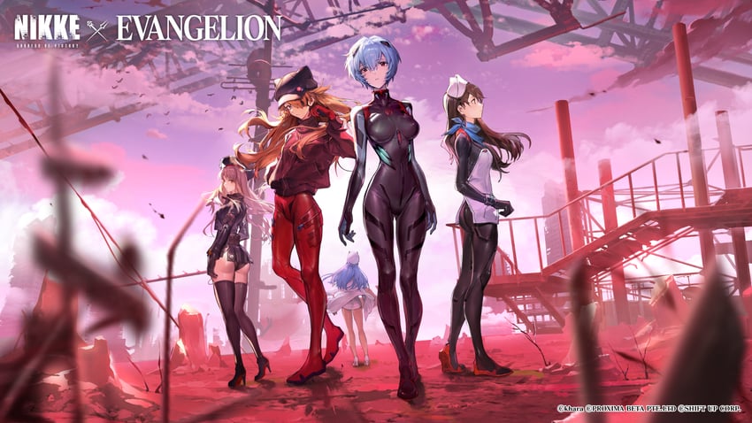 souryuu asuka langley, ayanami rei, rapi, helm, and suzuhara sakura (neon genesis evangelion and 3 more)