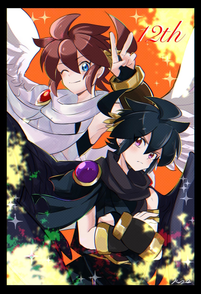 pit and dark pit (kid icarus and 1 more) drawn by rune_(ruupokesmash54)