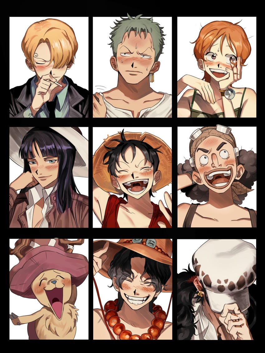 nami, monkey d. luffy, nico robin, roronoa zoro, sanji, and 4 more (one piece) drawn by sam_one111