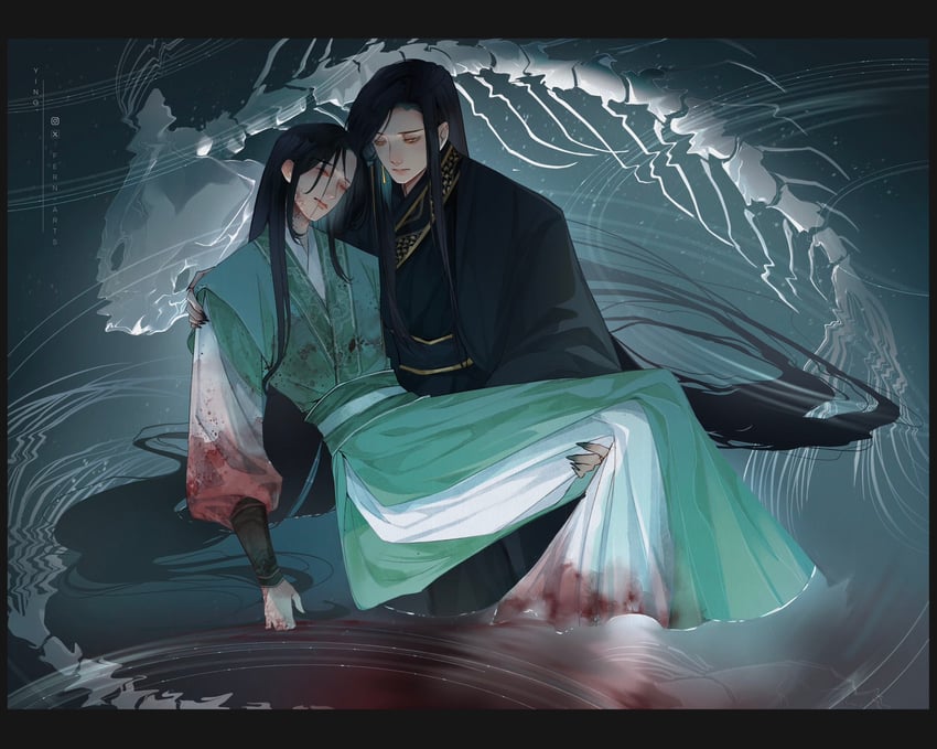 shi qingxuan and he xuan (tianguan cifu) drawn by fern_arts