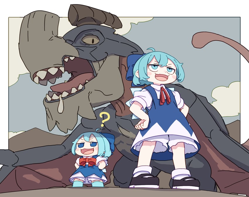 cirno and gypceros (touhou and 1 more) drawn by kame_(kamepan44231)
