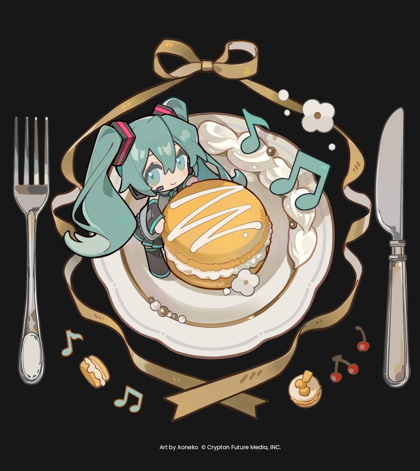 hatsune miku (vocaloid) drawn by amd_aoneko