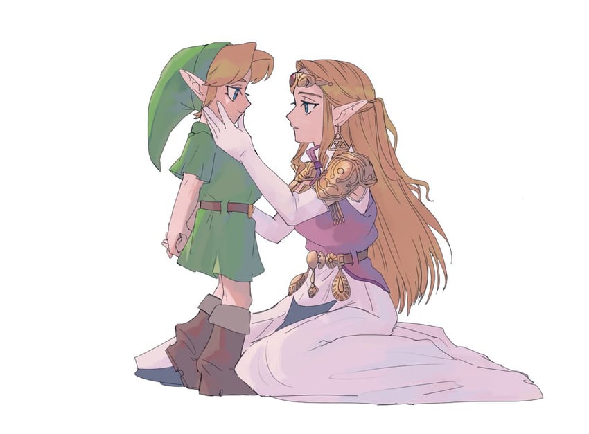 link, princess zelda, and young link (the legend of zelda and 1 more) drawn by yamori_(yamoooon21)