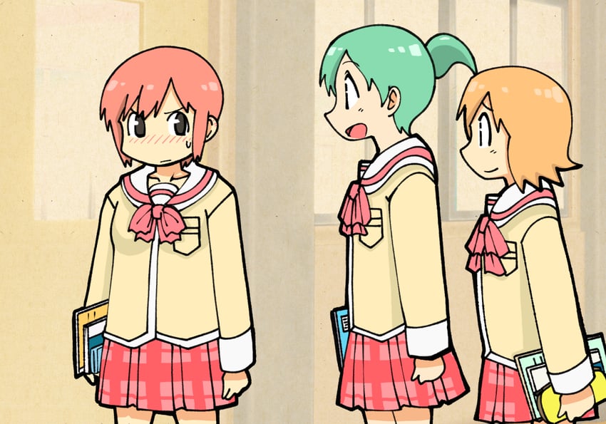tachibana misato, fecchan, and weboshii (nichijou) drawn by a-king
