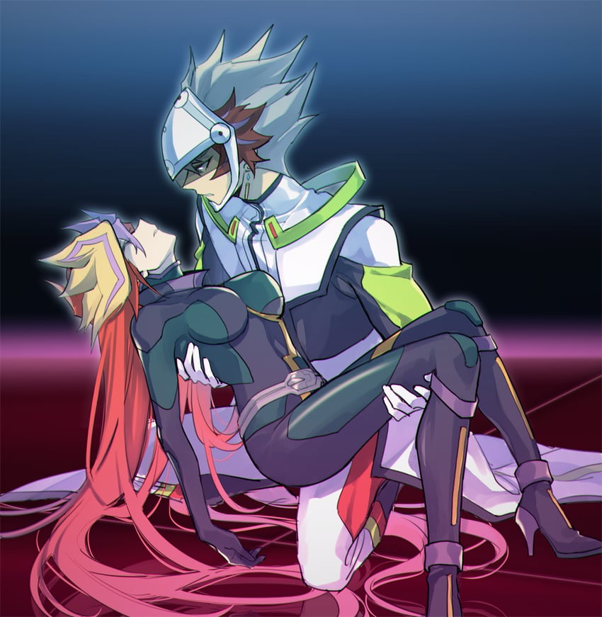 fujiki yusaku, kogami ryoken, playmaker, and revolver (yu-gi-oh! and 1 more) drawn by sakimiya297