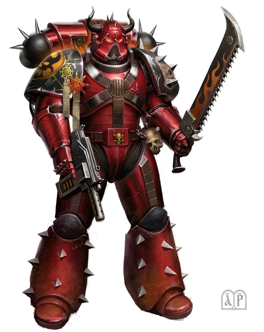 adeptus astartes and chaos space marine (warhammer 40k) drawn by elijah_arhpriest