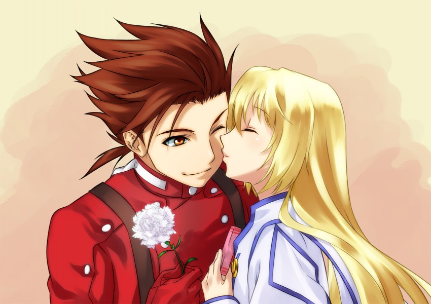 colette brunel and lloyd irving (tales of and 1 more) drawn by kabane_(follabi)