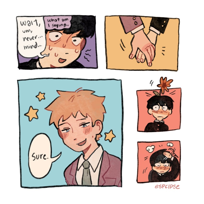 kageyama shigeo and hanazawa teruki (mob psycho 100) drawn by esper-eclipse