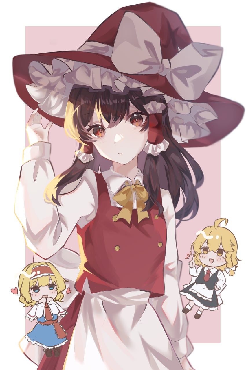 hakurei reimu, kirisame marisa, and alice margatroid (touhou) drawn by carin_(c_arin1012)