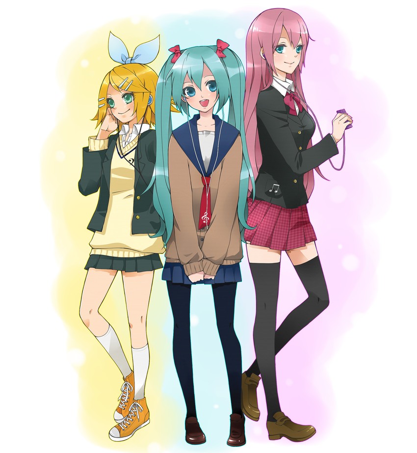 hatsune miku, kagamine rin, and megurine luka (vocaloid) drawn by tsukimi12