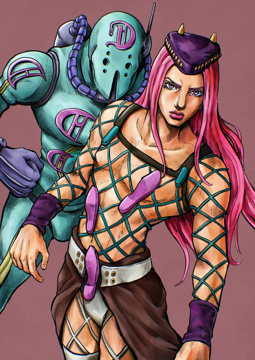narciso anasui and diver down (jojo no kimyou na bouken and 1 more) drawn by kaib0y