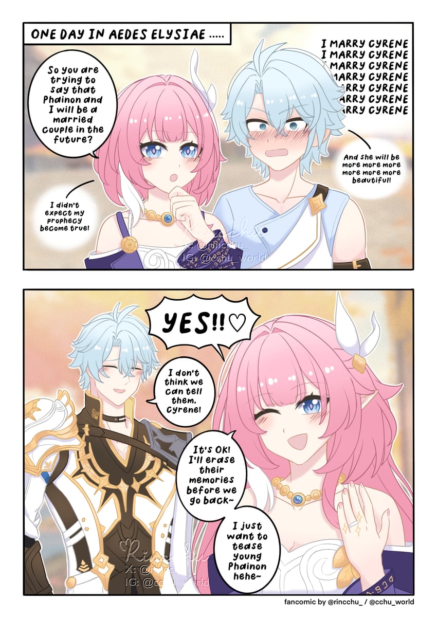 phainon and cyrene (honkai and 1 more) drawn by rincchu
