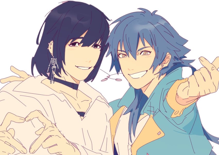 seragaki aoba and sei (dramatical murder and 1 more) drawn by rokwillneverdie