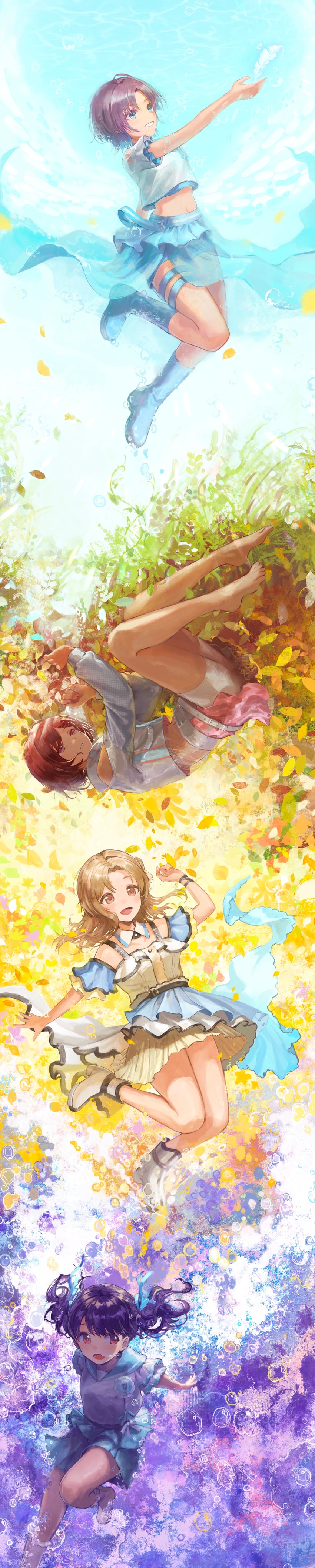 higuchi madoka, asakura toru, fukumaru koito, and ichikawa hinana (idolmaster and 1 more) drawn by hai_bokusha