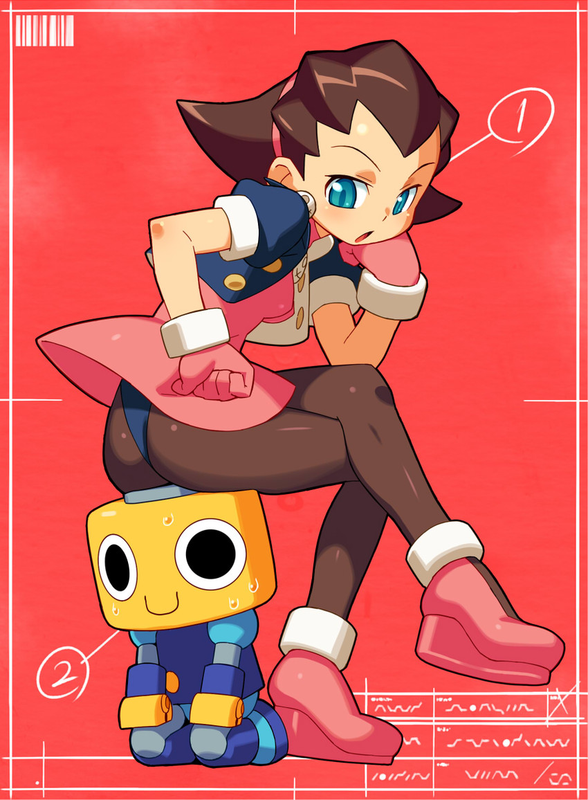 tron bonne and servbot (mega man and 1 more) drawn by om_(nk2007)