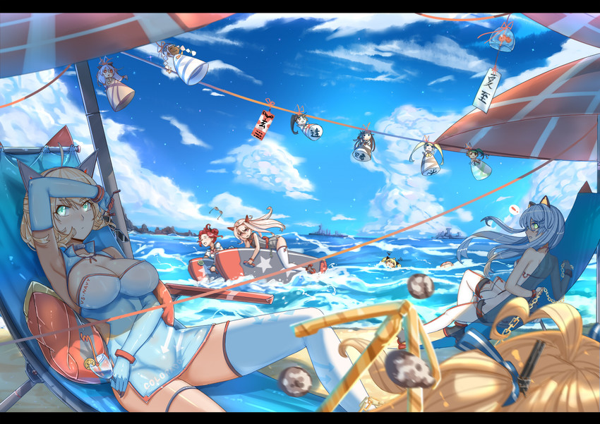 albacore, archerfish, helena, o'bannon, william d porter, and 8 more (warship girls r) drawn by 12cat