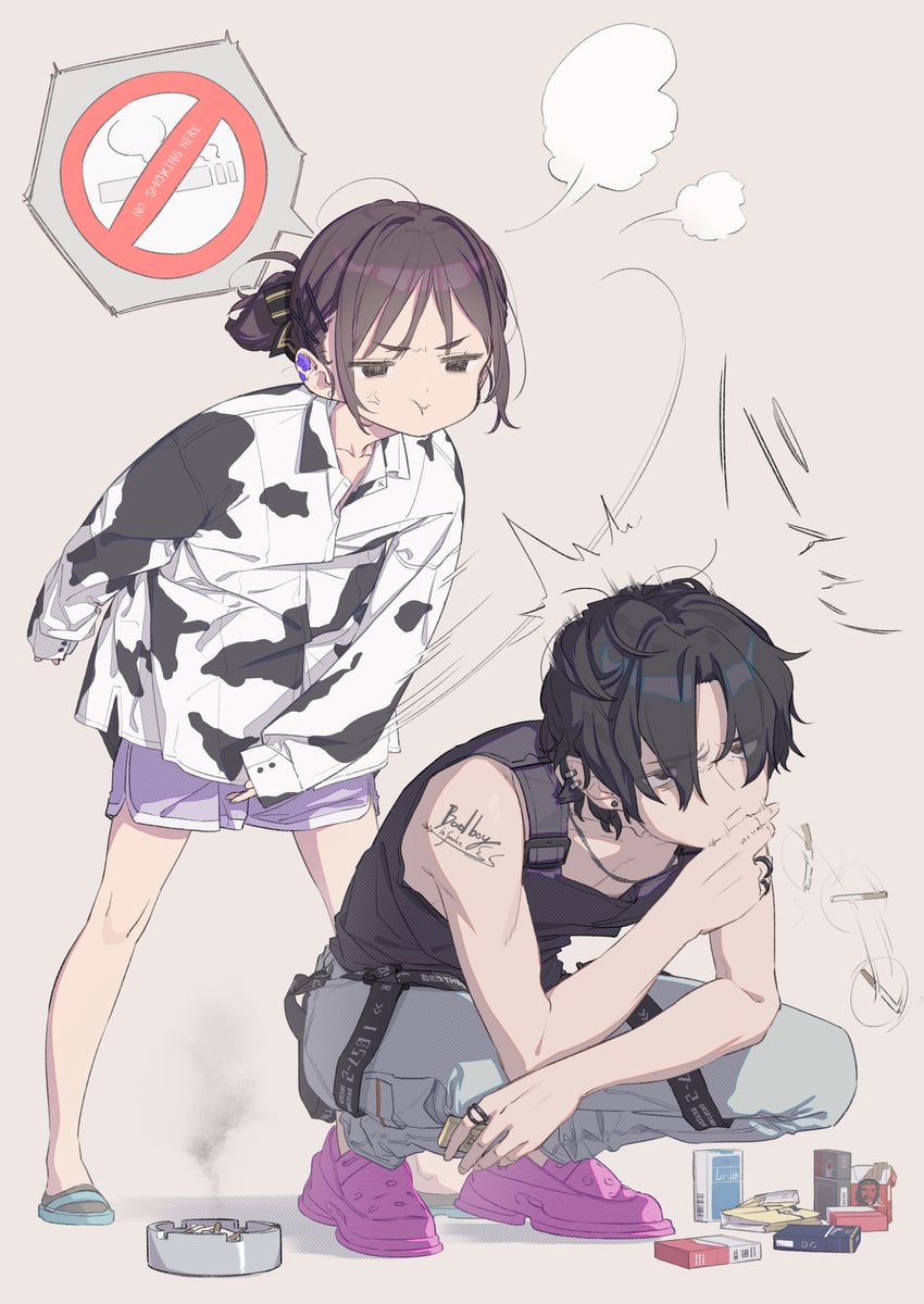 ookawa ina and ookawa suzuri (original) drawn by goshichi_shoji
