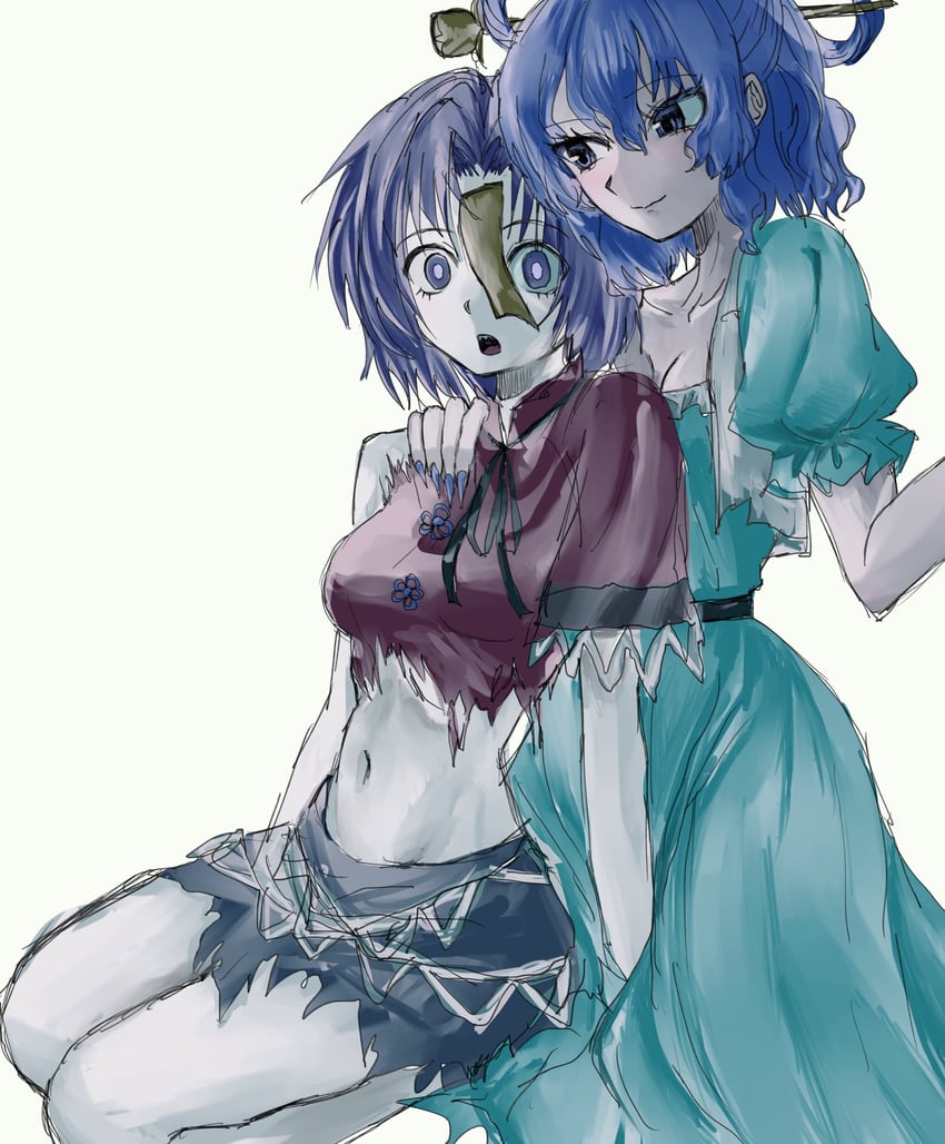 kaku seiga and miyako yoshika (touhou) drawn by r_haned