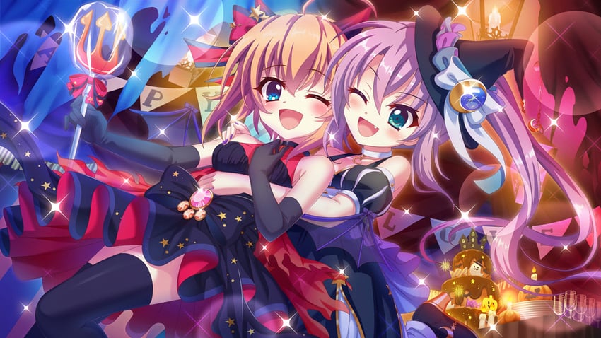 shikimiya mana and tsukisaka sayu (re:stage!) drawn by izumi_tsubasu