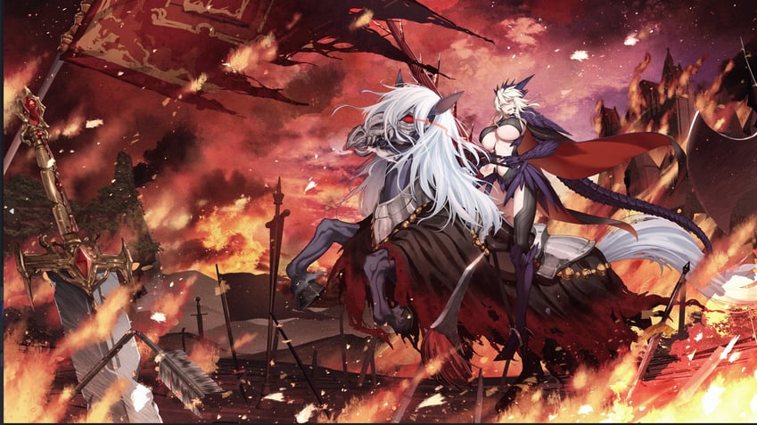 artoria pendragon and llamrei (fate and 1 more) drawn by cluseller