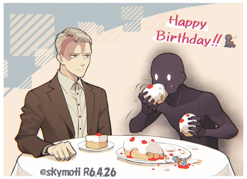 corrupted soul, albert vanderboom, and janitor (rusty lake) drawn by sakuyamochi