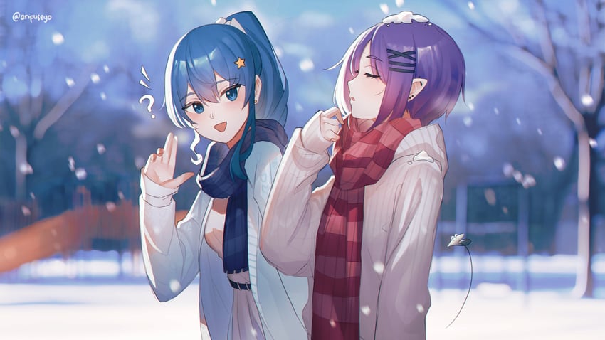 hoshimachi suisei and tokoyami towa (hololive) drawn by arifuseyo