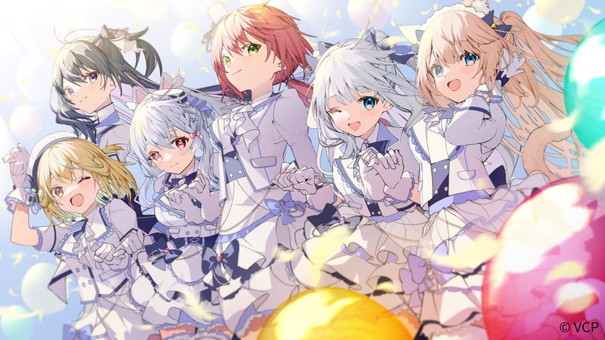 kagura mea, hanazono serena, hiseki erio, amane luna, seira mint, and 1 more (kagura gumi and 1 more) drawn by sa_jitsu