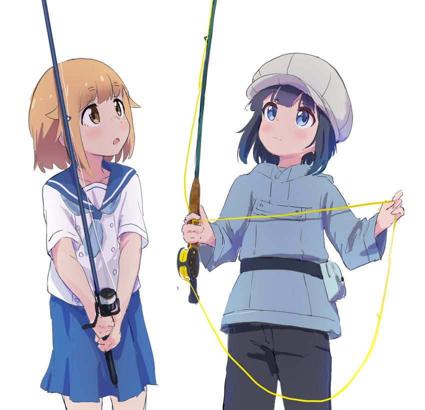 tsurugi hina and minagi hiyori (houkago teibou nisshi and 1 more) drawn by murairamuraiari