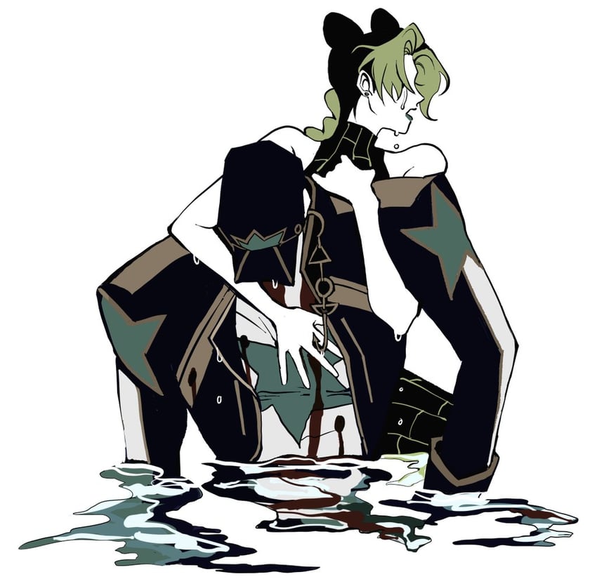 kujo jotaro and kujo jolyne (jojo no kimyou na bouken and 1 more) drawn by clamchowder55