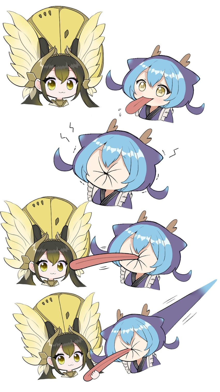 laundry dragonmaid and ohime the manifested mikanko (yu-gi-oh!) drawn by tokage_(tokageymimr)