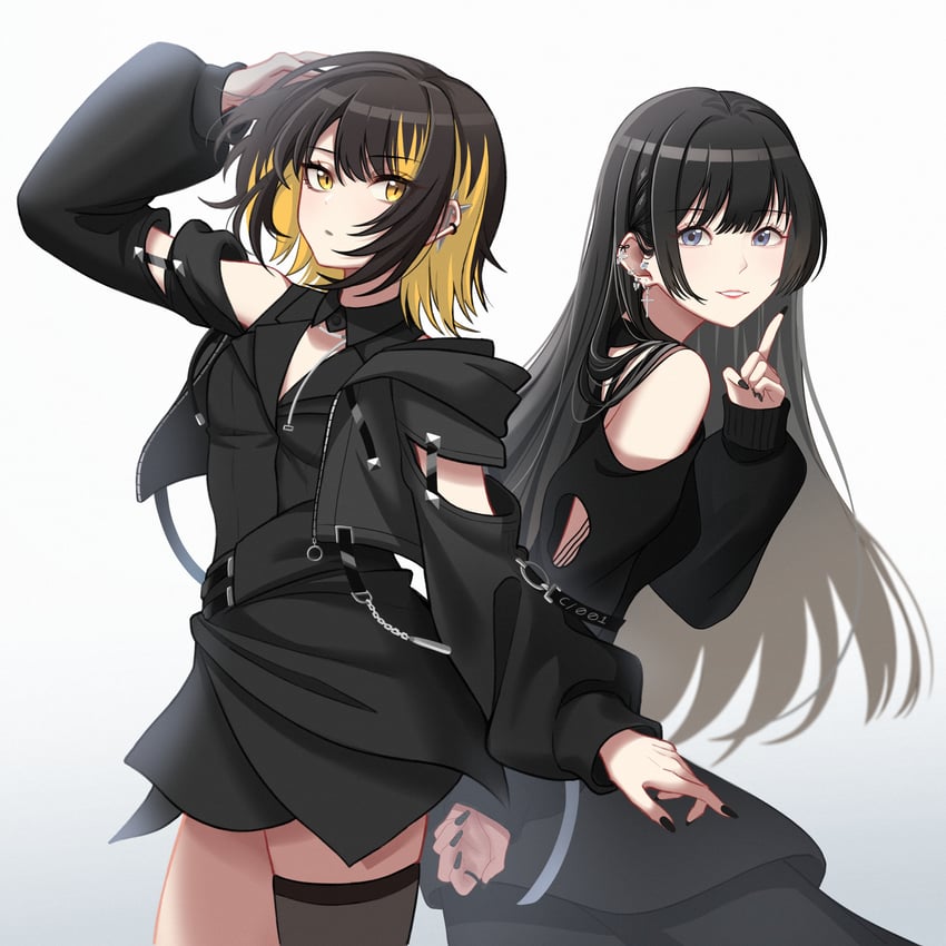 ikaruga luca and kawaguchi rina (original and 3 more) drawn by yamakan_hoshino