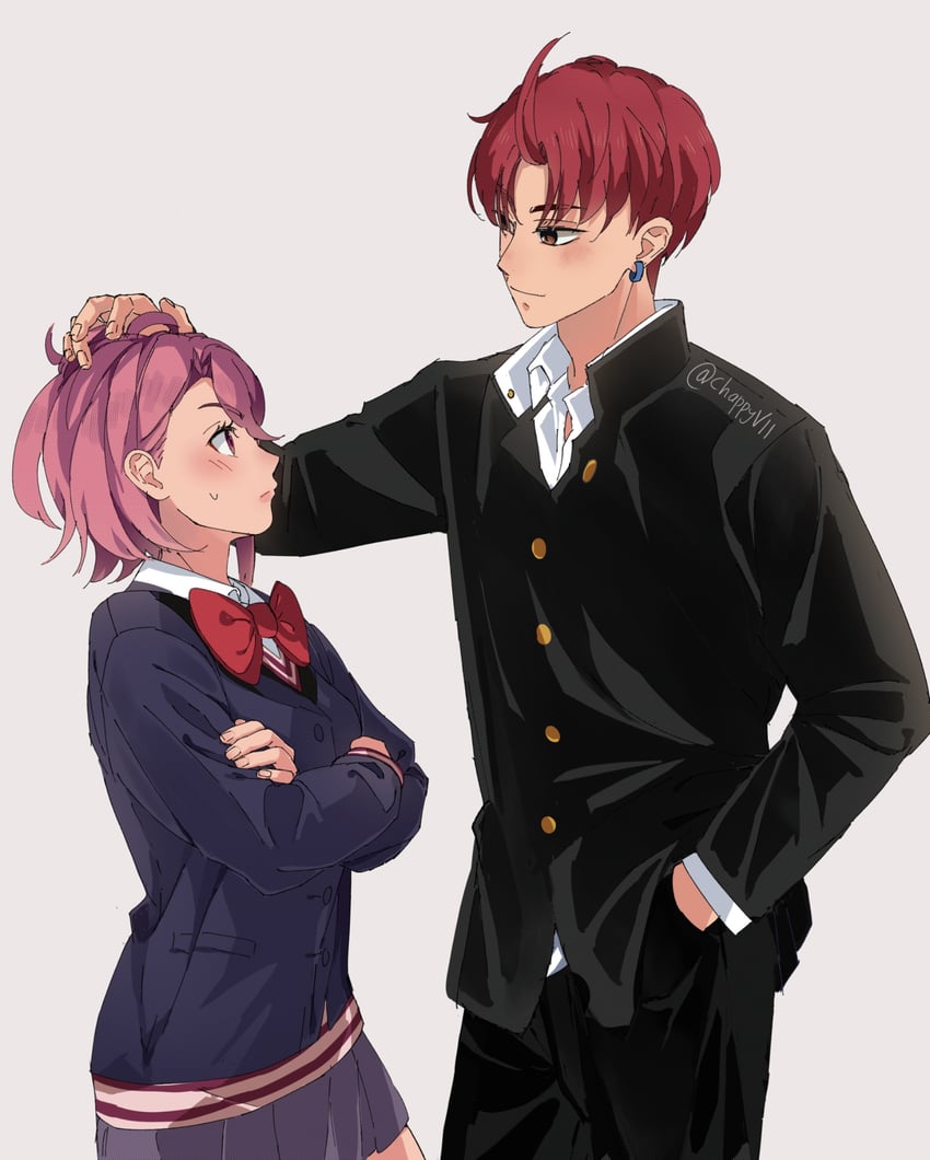 shiratori aira and enjoji jin (dandadan) drawn by chappyvii
