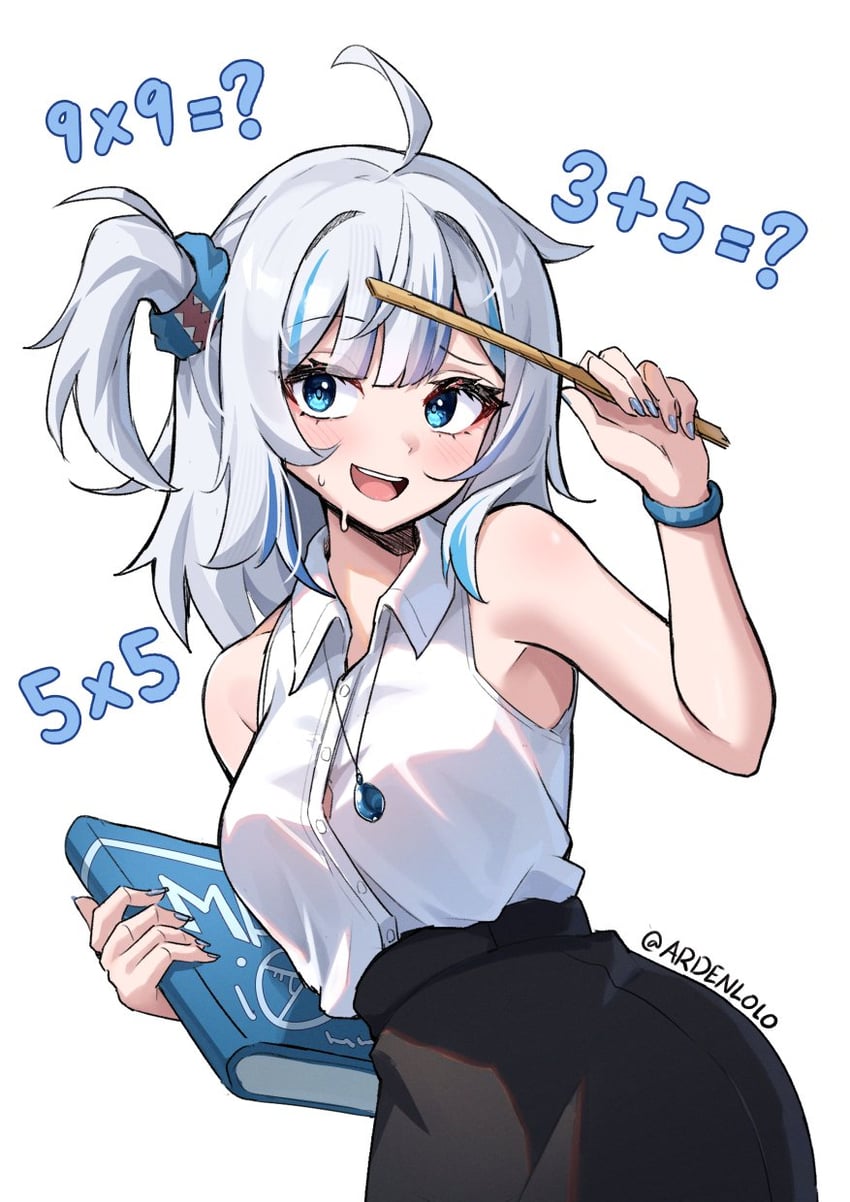 gawr gura (hololive and 1 more) drawn by ardenlolo