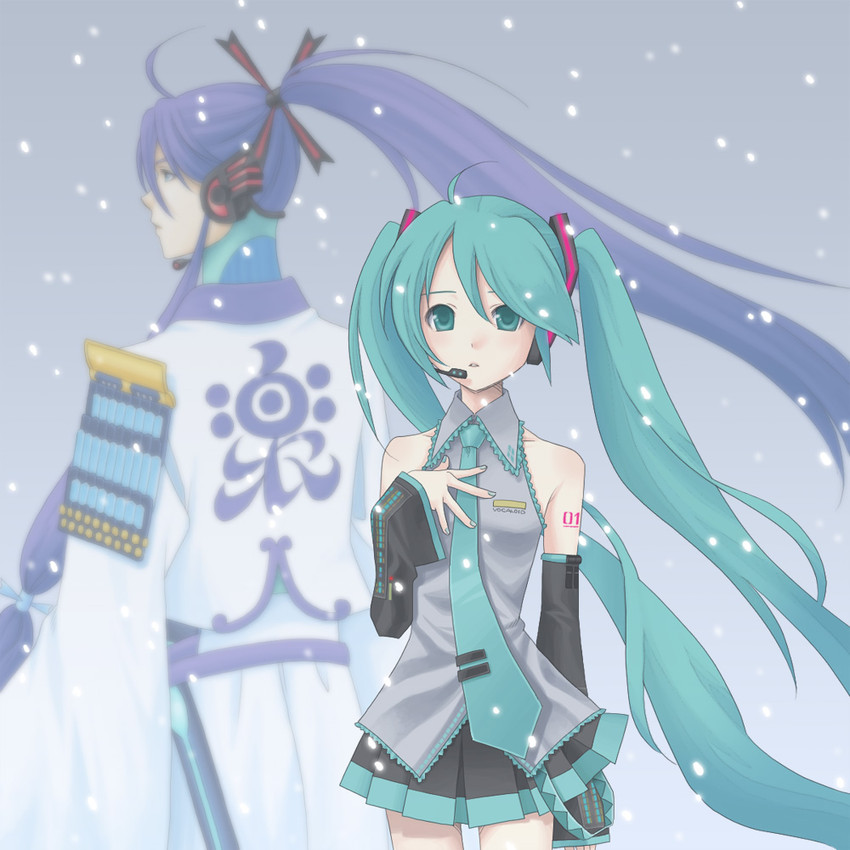 hatsune miku and kamui gakupo (vocaloid) drawn by kirita_asami