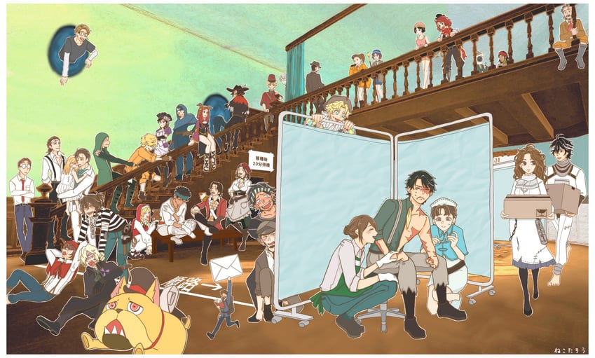edgar valden, emma woods, luca balsa, andrew kreiss, norton campbell, and 33 more (identity v) drawn by hvmy4385