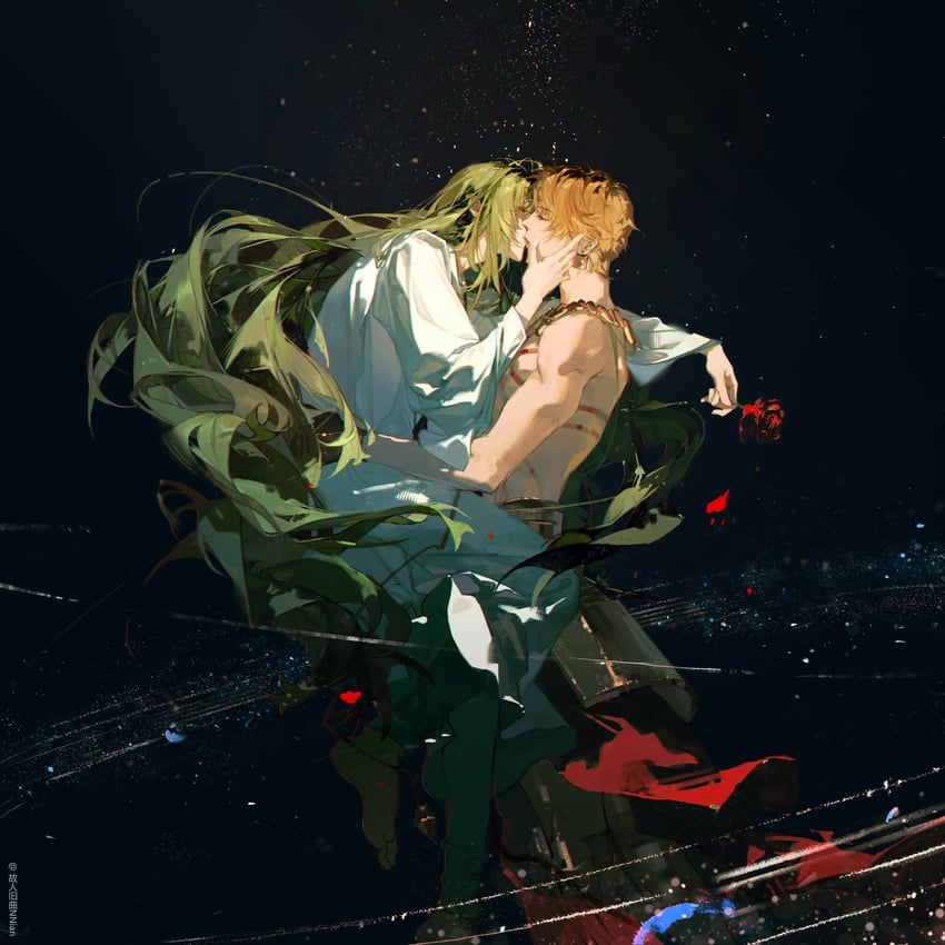 gilgamesh and enkidu (fate and 1 more) drawn by genren_jiu_qu