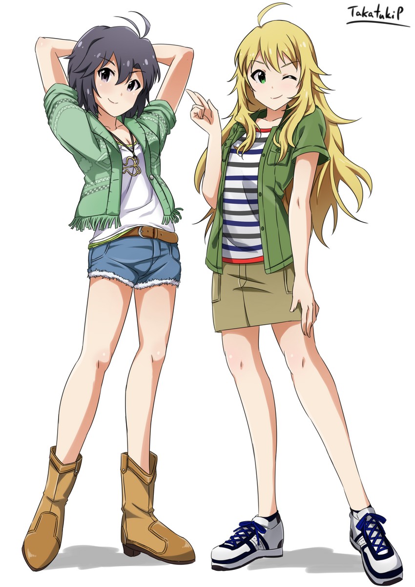 hoshii miki and kikuchi makoto (idolmaster) drawn by takatsuki_p