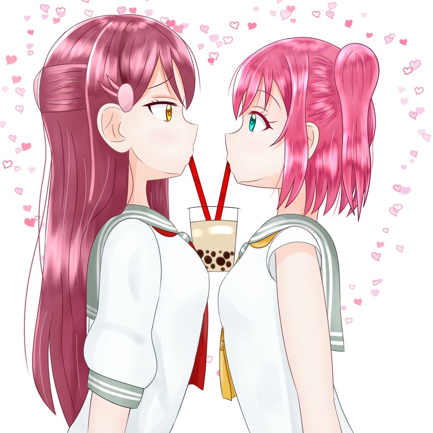 sakurauchi riko and kurosawa ruby (love live! and 1 more) drawn by ran_(gokei1012)